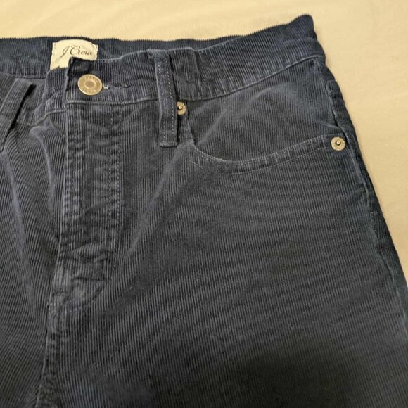 J. Crew Corduroy 5 Pocket Dark Wash Blue Jeans Womens 28 Pullon Zip Fly - Picture 6 of 14